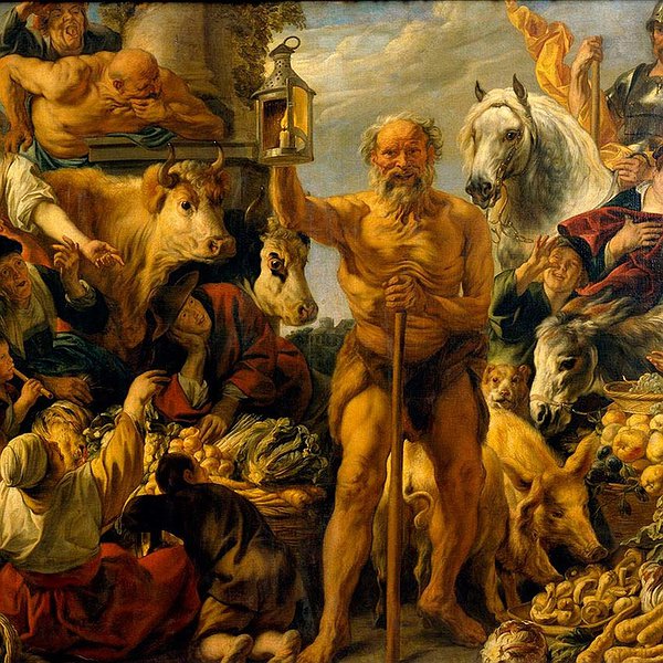 Jacob Jordaens (1593-1678) - Diogenes Searching for an Honest Man, 1641-1642.