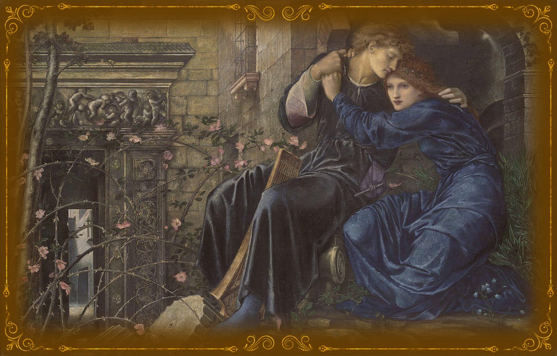 Sir Edward Coley Burne-Jones (1833-1898). Любовь среди руин, 1894