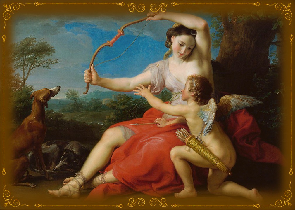 Pompeo Girolamo Batoni (Battoni) (1708 - 1787). Diana and Cupid, 1761