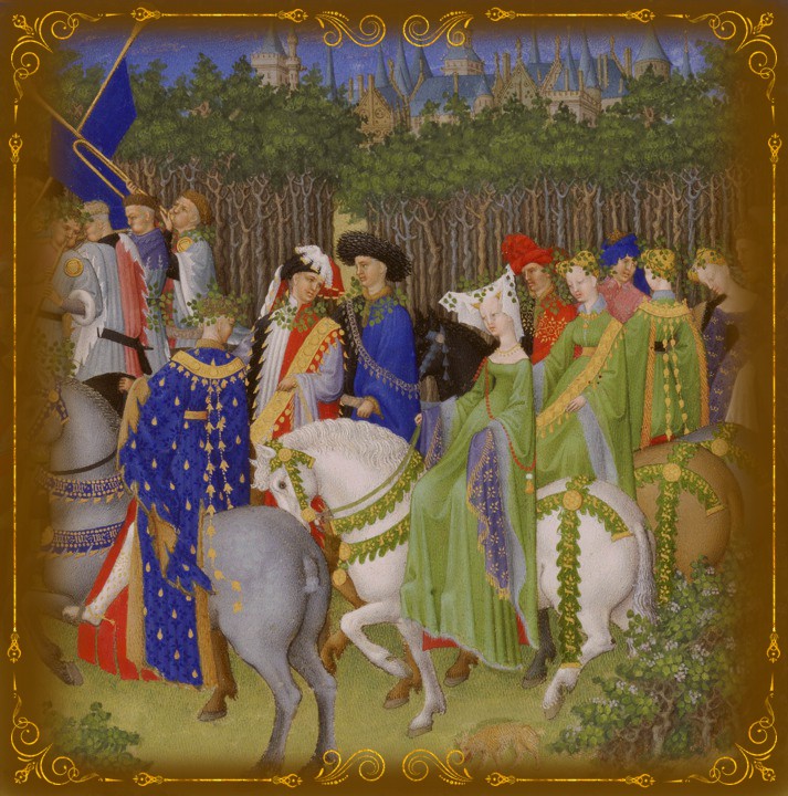 Братья Лимбург. 1410 - 1490-е. Великолепный часослов герцога Беррийского.  "Май".