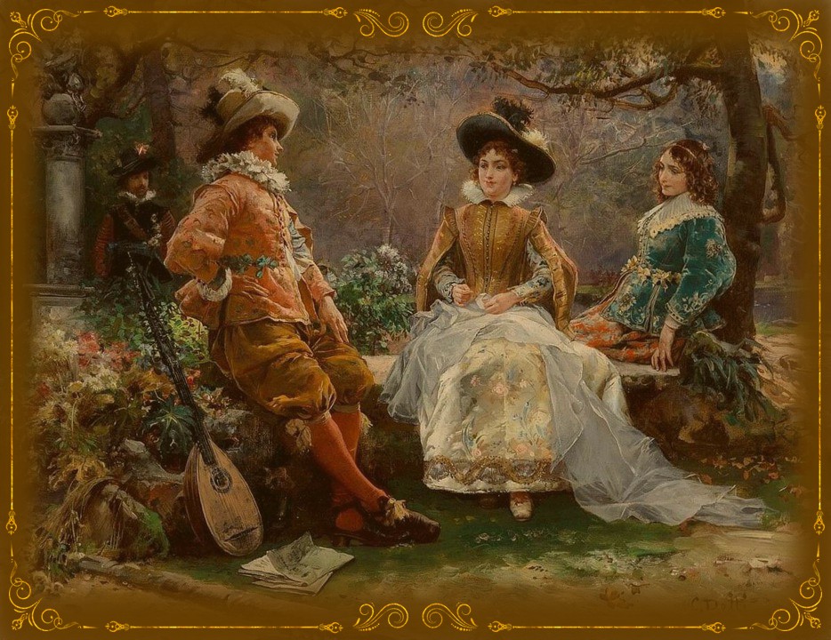 Чазере Огюста Детти (1847-1914). Музыка в саду, 1875