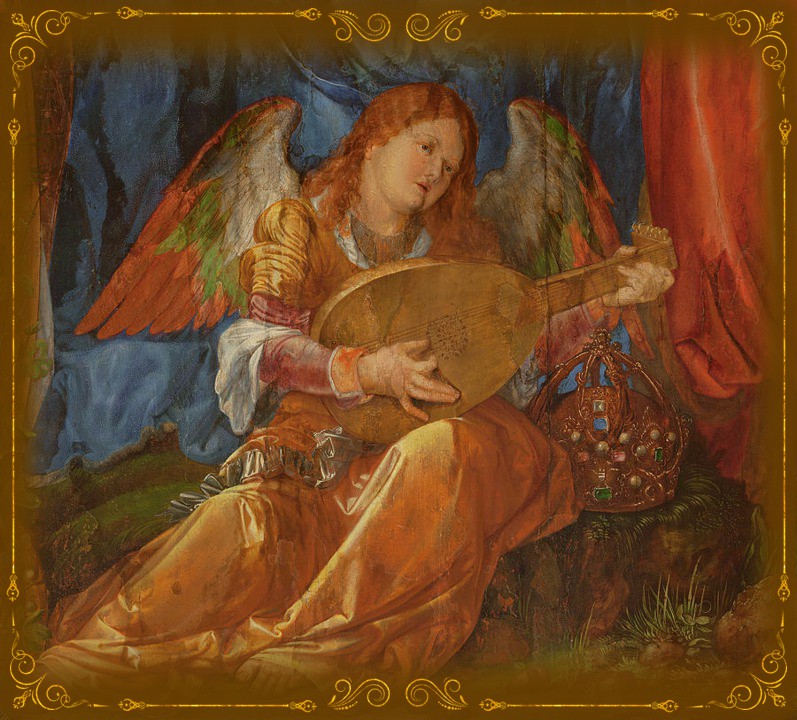Albrecht Durer (1471-1528). Angel Playing a Lute, 1506