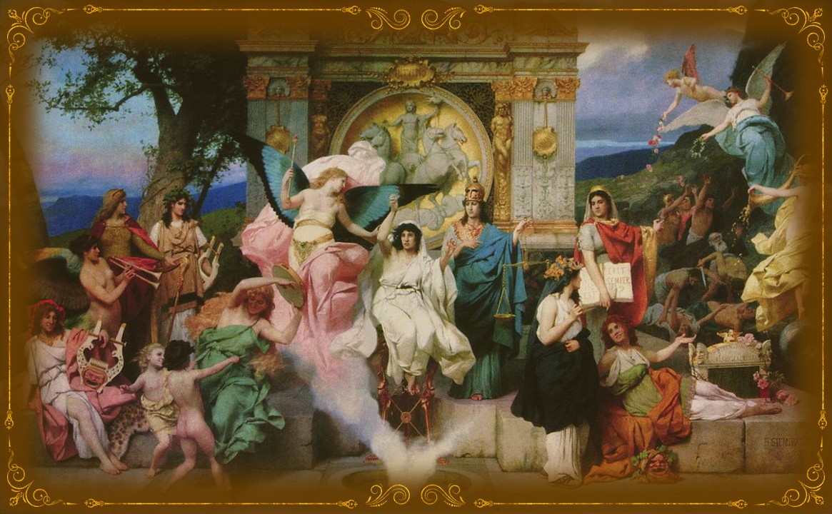 Генрих Ипполитович Семирадский (1843-1902). Занавес Львовской оперы. Аэндорская волшебница вызывает тень Самуила