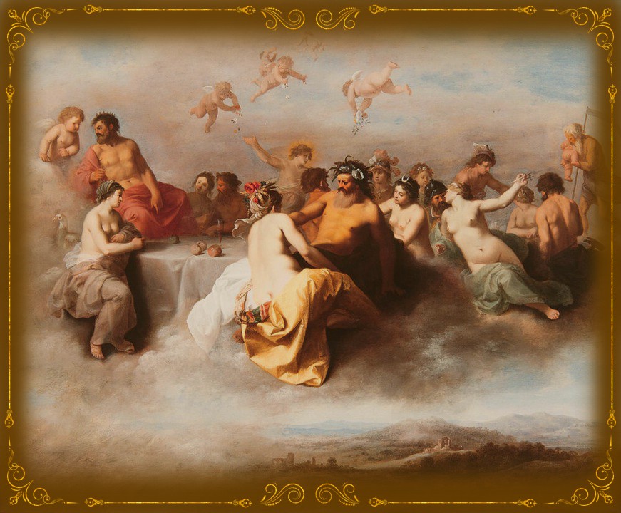 Cornelis van Poelenburgh. Meeting Of The Gods In The Clouds.